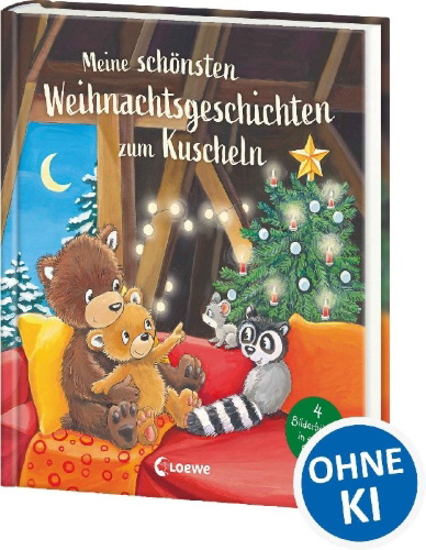 Buchcover und Innenansicht für das Buch: Meine schönsten Weihnachtsgeschichten zum Kuscheln