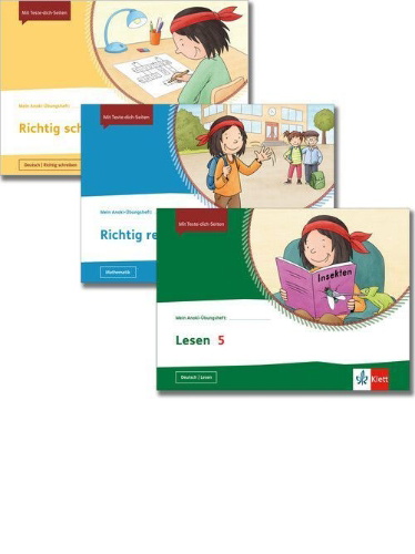 Buchcover und Innenansicht für das Buch: Mein Anoki-Übungsheft Richtig rchnen, Richtig schreiben, Lesen Paket Klasse 5