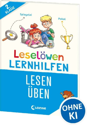 Buchcover und Innenansicht für das Buch: Leselöwen Lernhilfen - Lesen üben - 2. Klasse
