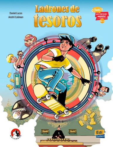 Buchcover und Innenansicht für das Buch: Spanisch-Lektüren SEK I / II. Comic Ladrones de tesoros ab Klasse 6