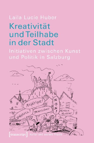 Buchcover und Innenansicht für das Buch: Kreativität und Teilhabe in der Stadt