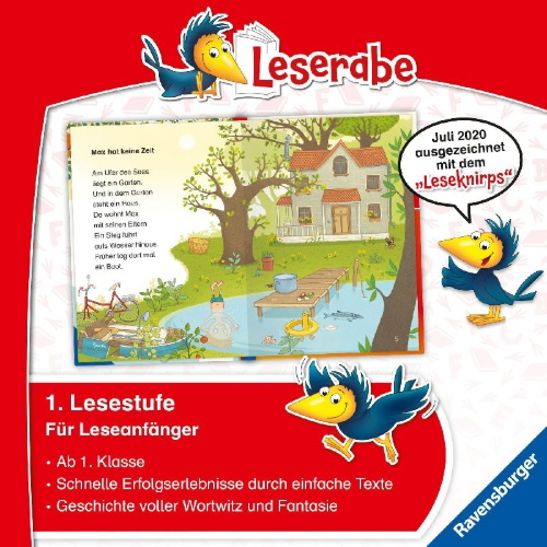 Buchcover und Innenansicht für das Buch: Leserabe - 1. Lesestufe: Max und Biber segeln los!