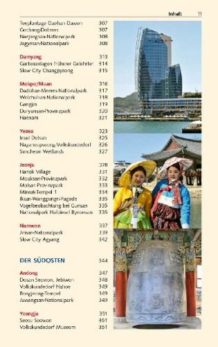 Buchcover und Innenansicht für das Buch: TRESCHER Reiseführer Südkorea