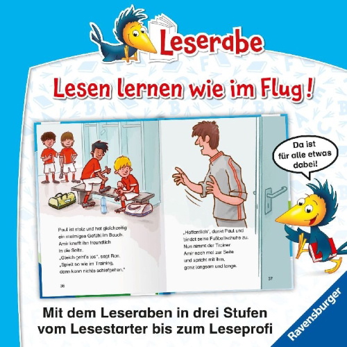 Buchcover und Innenansicht für das Buch: 1:0 für Paul! Eine Fußballgeschichte - Leserabe ab 2. Klasse - Erstlesebuch für Kinder ab 7 Jahren