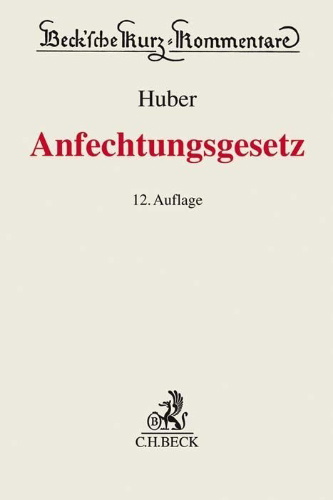 Buchcover und Innenansicht für das Buch: Anfechtungsgesetz (AnfG)
