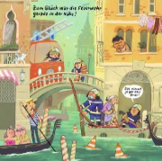 Buchcover und Innenansicht für das Buch: Die Feuerwehr macht Urlaub