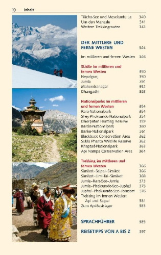 Buchcover und Innenansicht für das Buch: TRESCHER Reiseführer Nepal