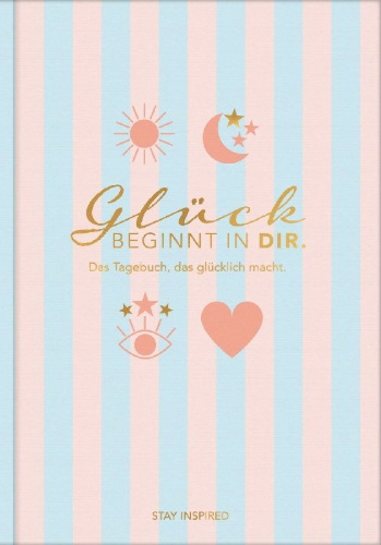 Buchcover und Innenansicht für das Buch: Das Tagebuch das glücklich macht (Special Edition): 6 Minuten am Tag für mehr Glück, Positivität, Dankbarkeit und Erfolg. Dankbarkeitstagebuch zum Ausfüllen für jeden Tag. 6 Minuten Tagebuch für mehr Achtsamkeit. 12 Wochen Tagebuch in rosa/blau