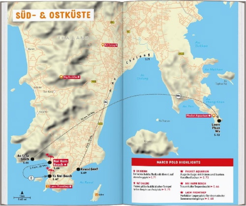 Buchcover und Innenansicht für das Buch: MARCO POLO Reiseführer Phuket