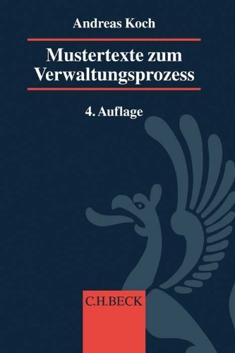 Buchcover und Innenansicht für das Buch: Mustertexte zum Verwaltungsprozess