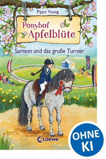 Buchcover und Innenansicht für das Buch: Ponyhof Apfelblüte - Samson und das große Turnier