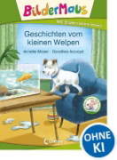 Buchcover und Innenansicht für das Buch: Bildermaus - Geschichten vom kleinen Welpen