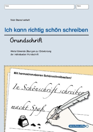 Buchcover und Innenansicht für das Buch: Ich kann richtig schön schreiben - Grundschrift