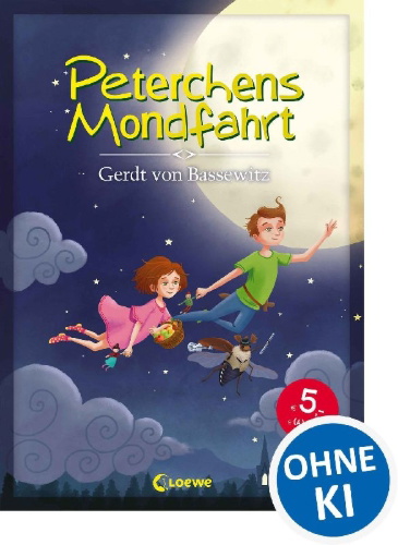 Buchcover und Innenansicht für das Buch: Peterchens Mondfahrt