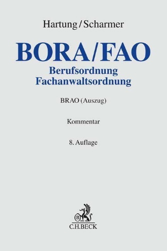 Buchcover und Innenansicht für das Buch: Berufs- und Fachanwaltsordnung