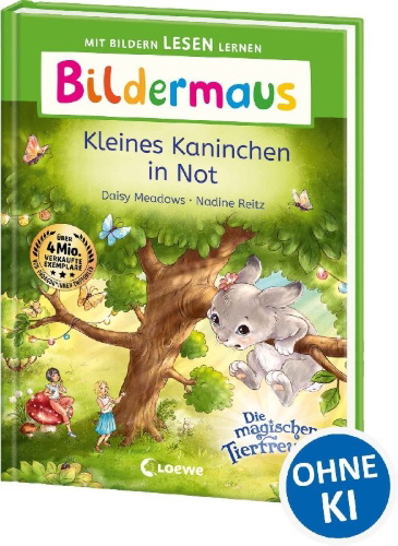 Buchcover und Innenansicht für das Buch: Bildermaus - Kleines Kaninchen in Not