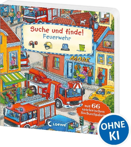 Buchcover und Innenansicht für das Buch: Suche und finde! - Feuerwehr