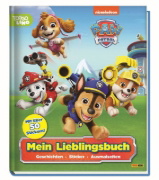 Buchcover und Innenansicht für das Buch: PAW Patrol: Mein Lieblingsbuch - Geschichten - Sticker - Ausmalseiten