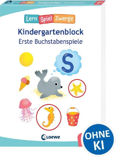 Buchcover und Innenansicht für das Buch: Die neuen LernSpielZwerge - Erste Buchstabenspiele