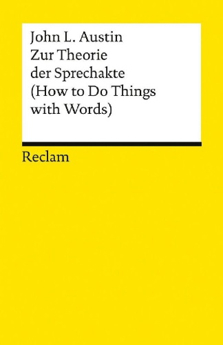 Buchcover und Innenansicht für das Buch: Zur Theorie der Sprechakte. (How to Do Things with Words)