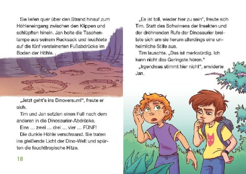 Buchcover und Innenansicht für das Buch: Dinosaur Cove - Stampede of the Giant Reptiles