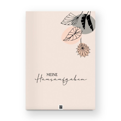 Buchcover und Innenansicht für das Buch: Hausaufgabenheft "leaves lineart"