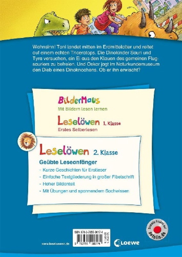 Buchcover und Innenansicht für das Buch: Leselöwen 2. Klasse - Dinosauriergeschichten