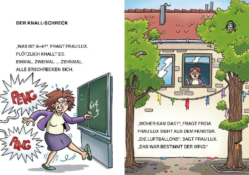 Buchcover und Innenansicht für das Buch: Leselöwen 1. Klasse - Ein Gespenst auf dem Schulhof