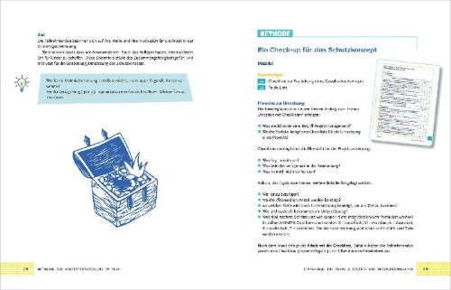 Buchcover und Innenansicht für das Buch: Kinderschutzkonzept für die Kita und die Kindertagespflege