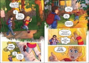 Buchcover und Innenansicht für das Buch: Dinosaurs Before Dark Graphic Novel (Magic Tree House)