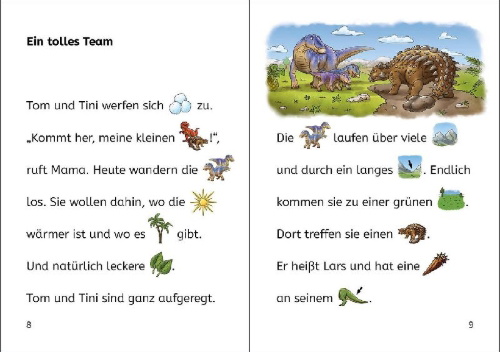 Buchcover und Innenansicht für das Buch: Bildermaus - Dinosauriergeschichten