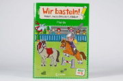 Buchcover und Innenansicht für das Buch: Wir basteln! ab 5 Jahren - Malen, Ausschneiden, Kleben - Pferde
