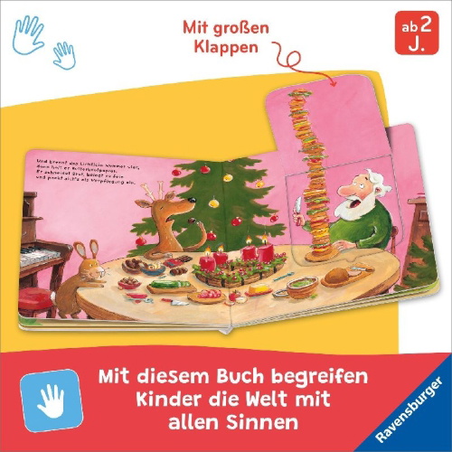 Buchcover und Innenansicht für das Buch: Advent, Advent, der Weihnachtsmann rennt!