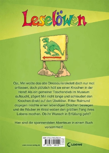 Buchcover und Innenansicht für das Buch: Leselöwen - Die besten Leselöwen-Abenteuergeschichten