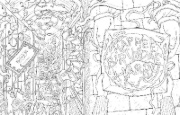 Buchcover und Innenansicht für das Buch: Harry Potter: An Official Sweets and Treats Coloring Book