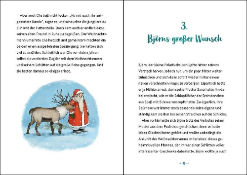 Buchcover und Innenansicht für das Buch: Glöckchen, das Weihnachtspony (Band 3) - Die Magie des Nordlichts