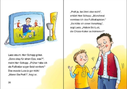 Buchcover und Innenansicht für das Buch: Leselöwen 2. Klasse - Die besten Kicker der Welt