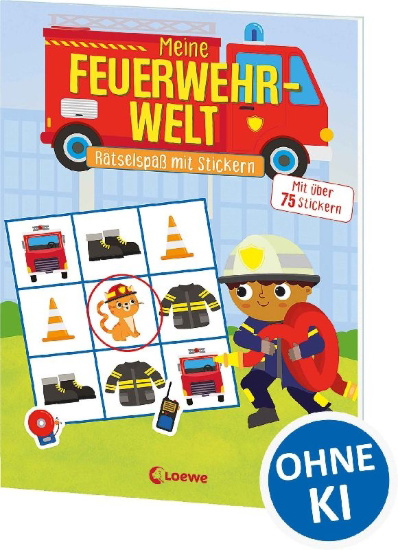 Buchcover und Innenansicht für das Buch: Mon ami le pompier - Livre de jeux