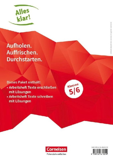Buchcover und Innenansicht für das Buch: Alles klar! Deutsch. Sekundarstufe I 5./6. Schuljahr. Texte erschließen und schreiben (im Paket)