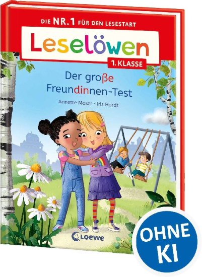 Buchcover und Innenansicht für das Buch: Leselöwen 1. Klasse - Der große Freundinnen-Test