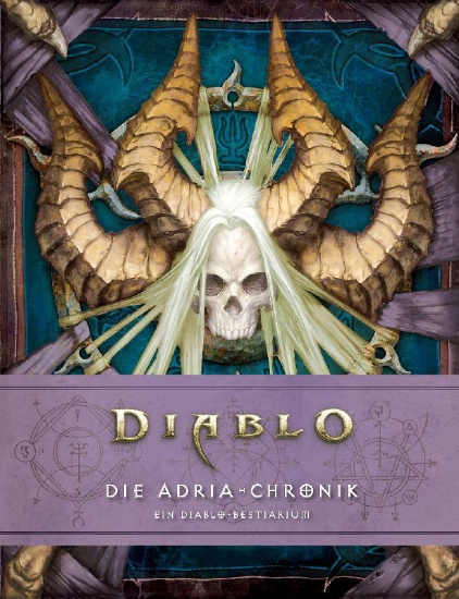 Buchcover und Innenansicht für das Buch: Book of Adria: A Diablo Bestiary