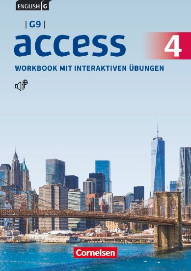 Buchcover und Innenansicht für das Buch: English G Access G9 Band 4: 8. Schuljahr - Workbook mit interaktiven Übungen online
