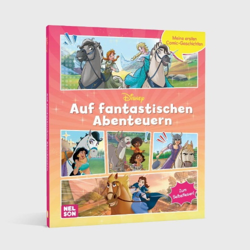 Buchcover und Innenansicht für das Buch: Disney: Meine ersten Comic-Geschichten: Auf fantastischen Abenteuern