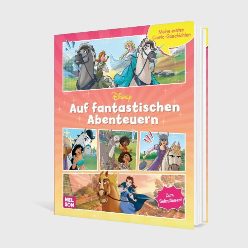 Buchcover und Innenansicht für das Buch: Disney: Meine ersten Comic-Geschichten: Auf fantastischen Abenteuern