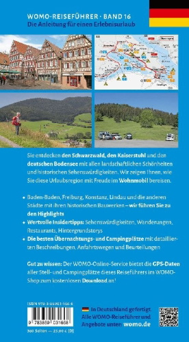Buchcover und Innenansicht für das Buch: Entdeckertouren mit dem Wohnmobil Schwarzwald und deutscher Bodensee