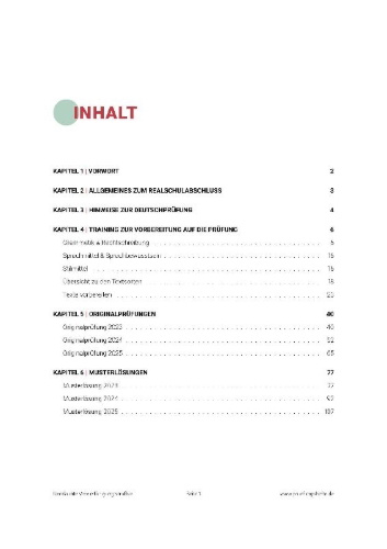 Buchcover und Innenansicht für das Buch: Prüfungsheft & Training - 2026 Deutsch Realschule - Bayern - Original-Prüfungen und Lösungen