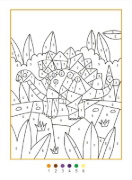 Buchcover und Innenansicht für das Buch: Mon Ami Le Dinosaure - Bloc à colorier selon code