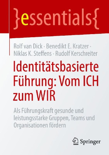 Buchcover und Innenansicht für das Buch: Identitätsbasierte Führung: Vom ICH zum WIR