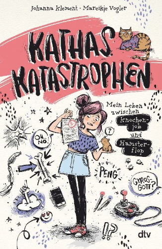 Buchcover und Innenansicht für das Buch: Kathas Katastrophen - Mein Leben zwischen Knochenjob und Hamsterflop
