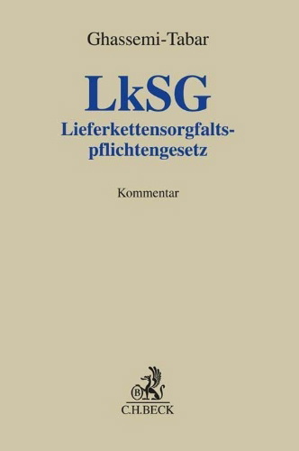 Buchcover und Innenansicht für das Buch: Lieferkettensorgfaltspflichtengesetz. LkSG